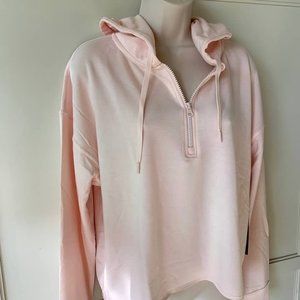 NWT 90 Degrees By Reflex Champagne Pink Cropped Hoodie